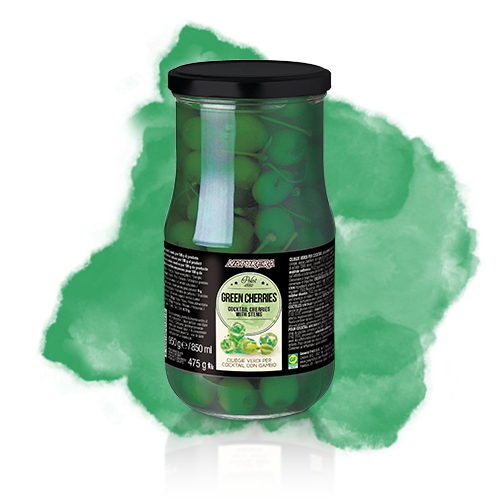 Ciliegie verdi per cocktail